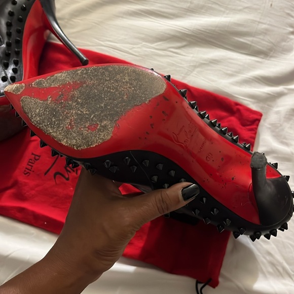 Christian Louboutin, black studded heels size 39 - Picture 3 of 4